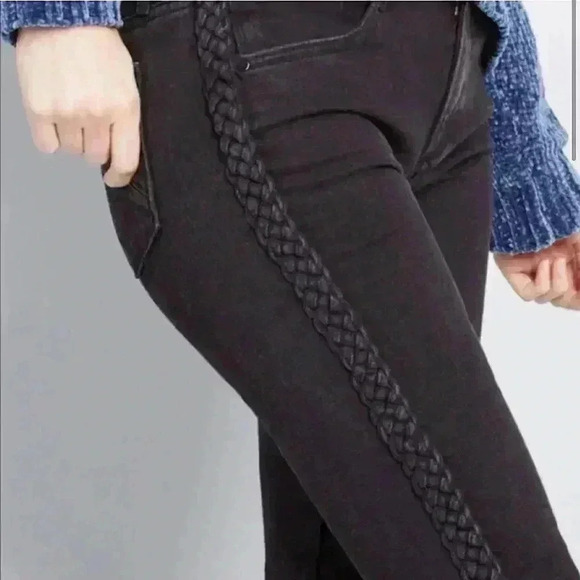 DRIFTWOOD Braided Intertwined Jackie Trim Raw-hem Slim P4409A Skinny Jeans 28/28 - Picture 2 of 13